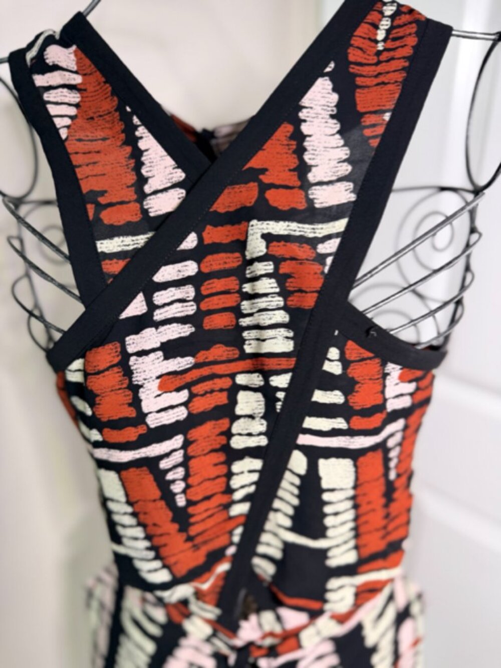 BCBGMAXAZRIA Printed Halter Romper, Size L - Picture 7 of 12